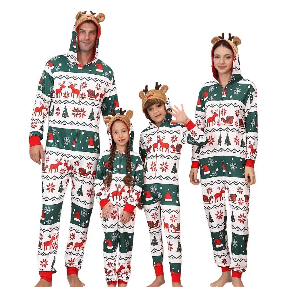 5226 Cute Matching Funny Christmas Pajamas for Family Vacation One Piece